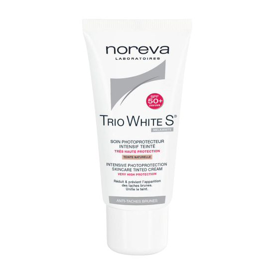 کرم ضد آفتاب نوروا رنگی سری تریو وایت +SPF50 حجم ۴۰ میلی لیتر