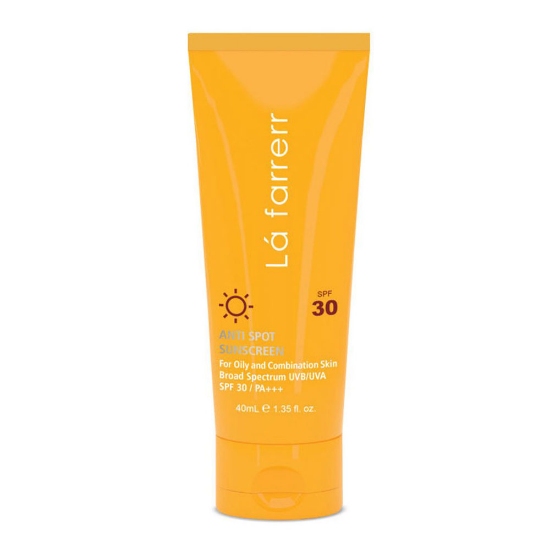 کرم ضد آفتاب ضد لک لافارر مخصوص پوست چرب بی رنگ SPF30 حجم 40 میلی لیتر