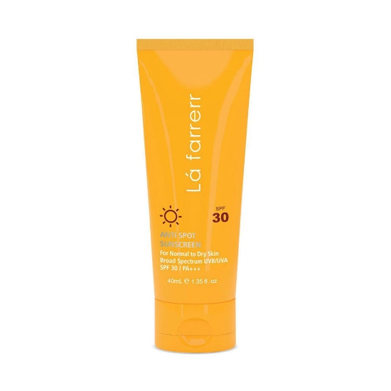 کرم ضد آفتاب ضد لک لافارر مخصوص پوست خشک و معمولی بی رنگ SPF30