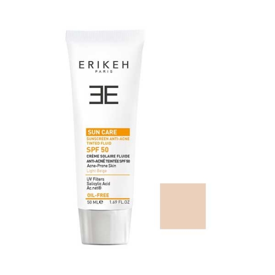 فلوئید ضد آفتاب و ضد جوش رنگی فاقد چربی SPF50 اریکه