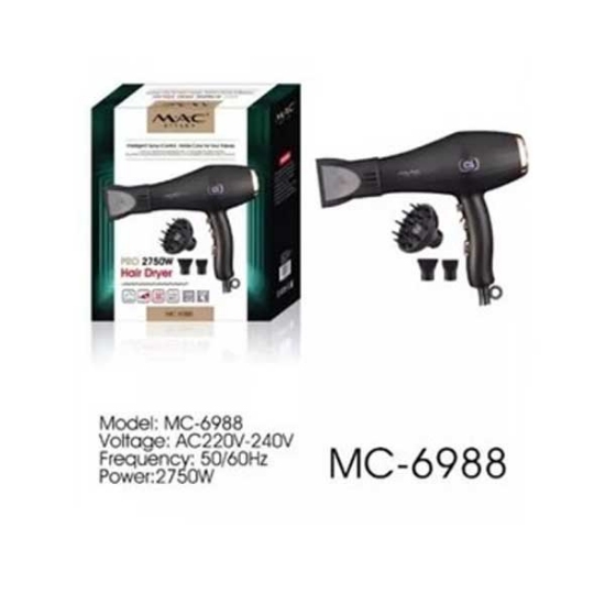 سشوار سوپر سالن دیجیتال 2750 وات MAC-6988 مک استایلر 