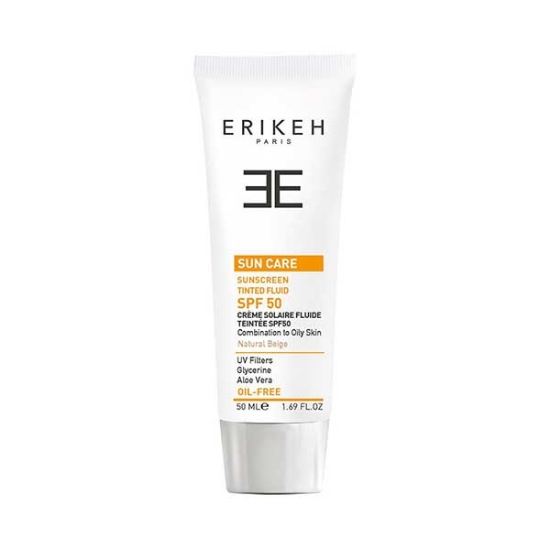 کرم ضد آفتاب پوست چرب بژ طبیعی SPF50  اریکه حجم 50 میلی لیتر