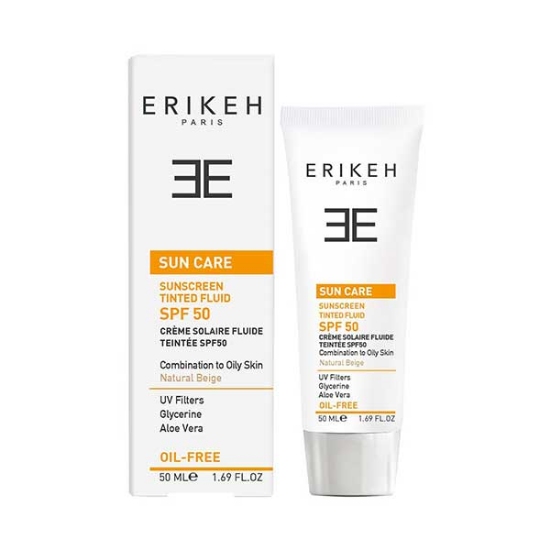 کرم ضد آفتاب پوست چرب بژ طبیعی SPF50  اریکه حجم 50 میلی لیتر
