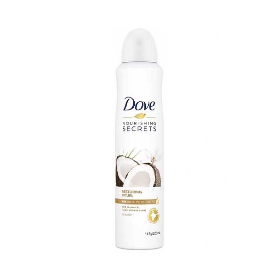 اسپری ضد تعریق داو Dove با رایحه نارگیل و گل یاس حجم 250 میلی لیتر