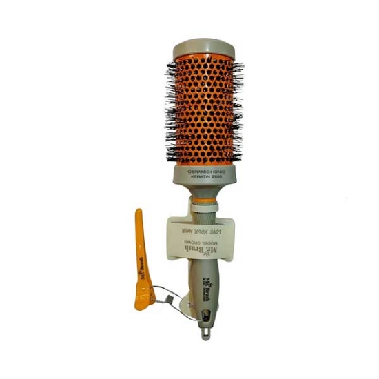 برس مو گرد براشینگ مستر براش Mr.Brush مدل کراتین 55 به همراه گیره مو