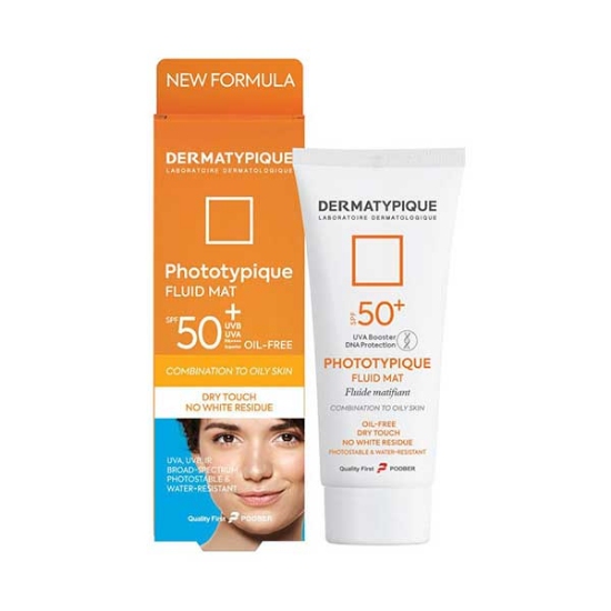 ضد آفتاب فلوئید مت فتوتیپیک درماتیپیک SPF50 بی رنگ مناسب پوست چرب حجم 50 میلی لیتر