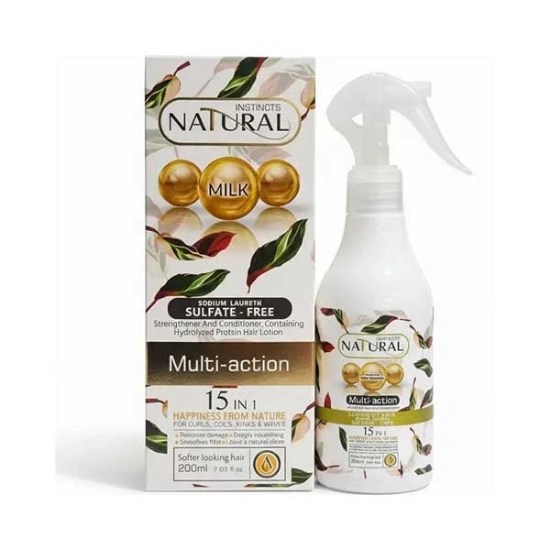 لوسیون موی نچرال NATURAL مدل Multi action پروتئین شیر بدون نیاز به ابکشی حجم 200 میلی لیتر