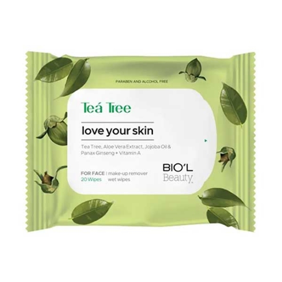 دستمال مرطوب آرایش پاک کن بیول مدل تی تری Tea Tree
